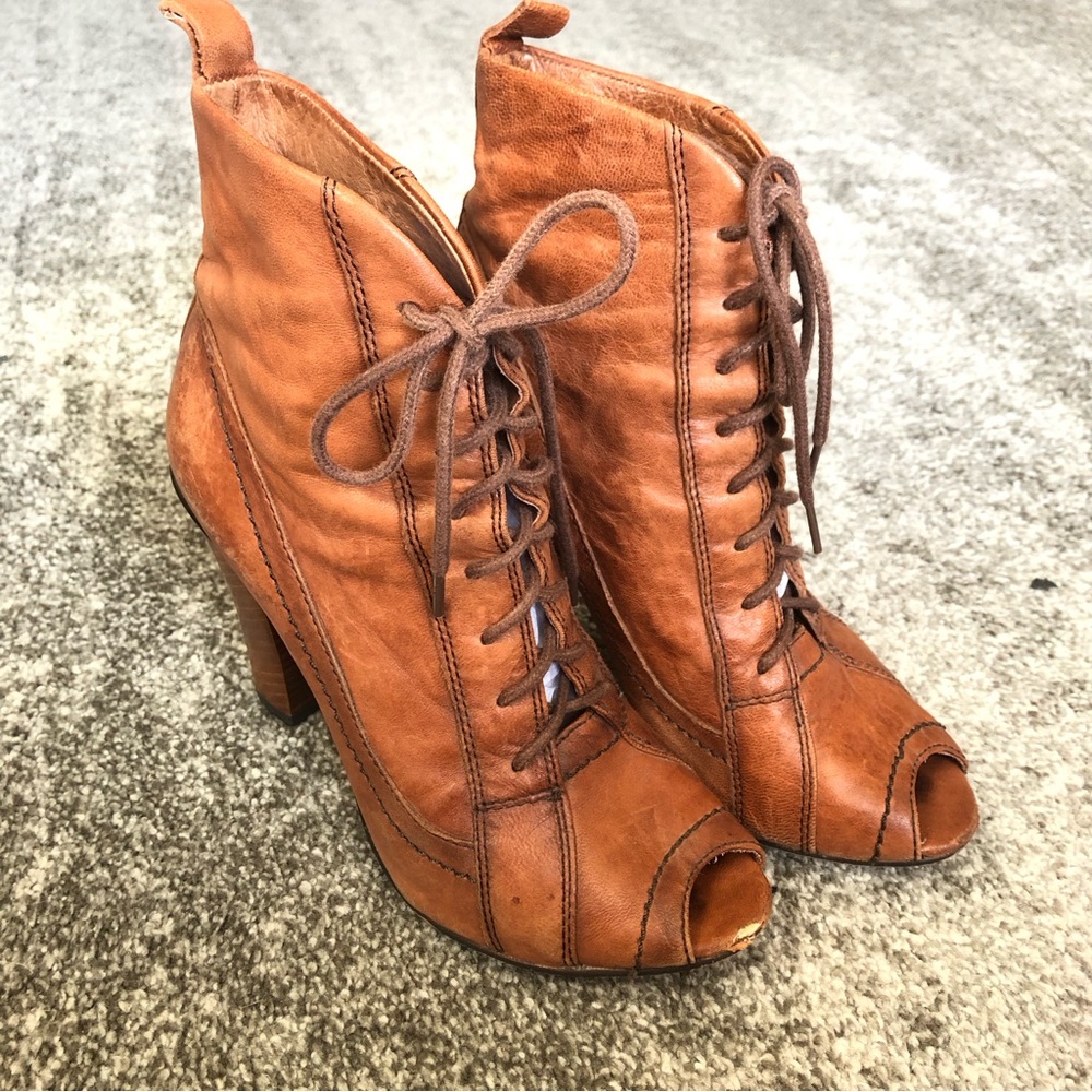 Vintage SAM EDELMAN Booties Size 6.5 Leather Venice Witchy Western